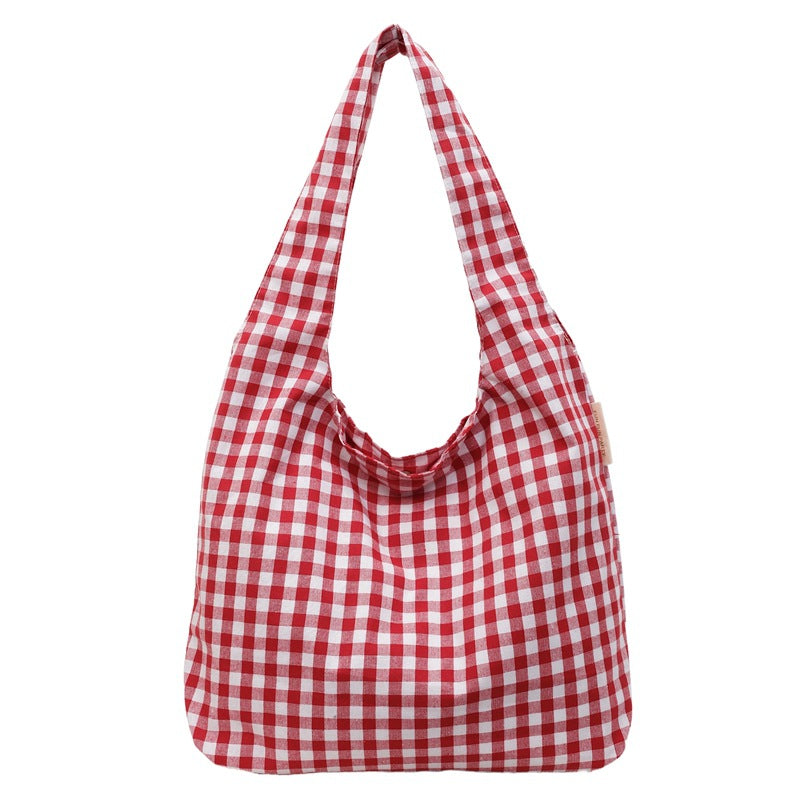 Gingham Patterned Hobo Bag — product view 1