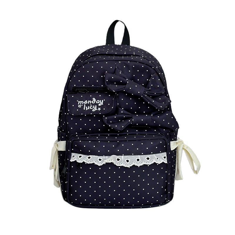 Cute Bow-Embellished School Backpack LoungeYard — product view 6