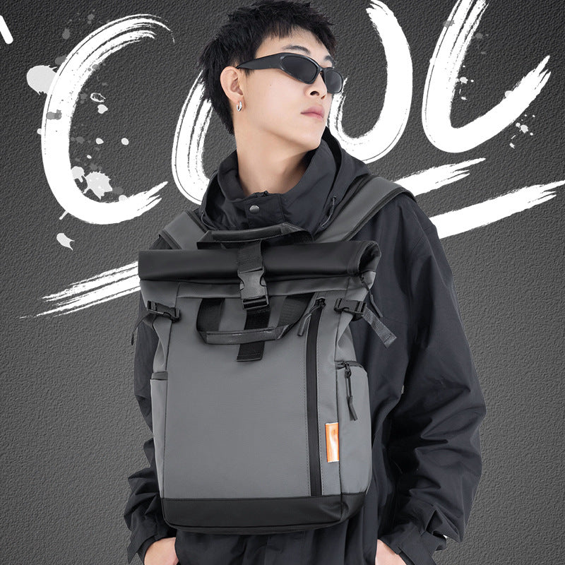Roll-Top Waterproof Travel Backpack LoungeYard — product view 2