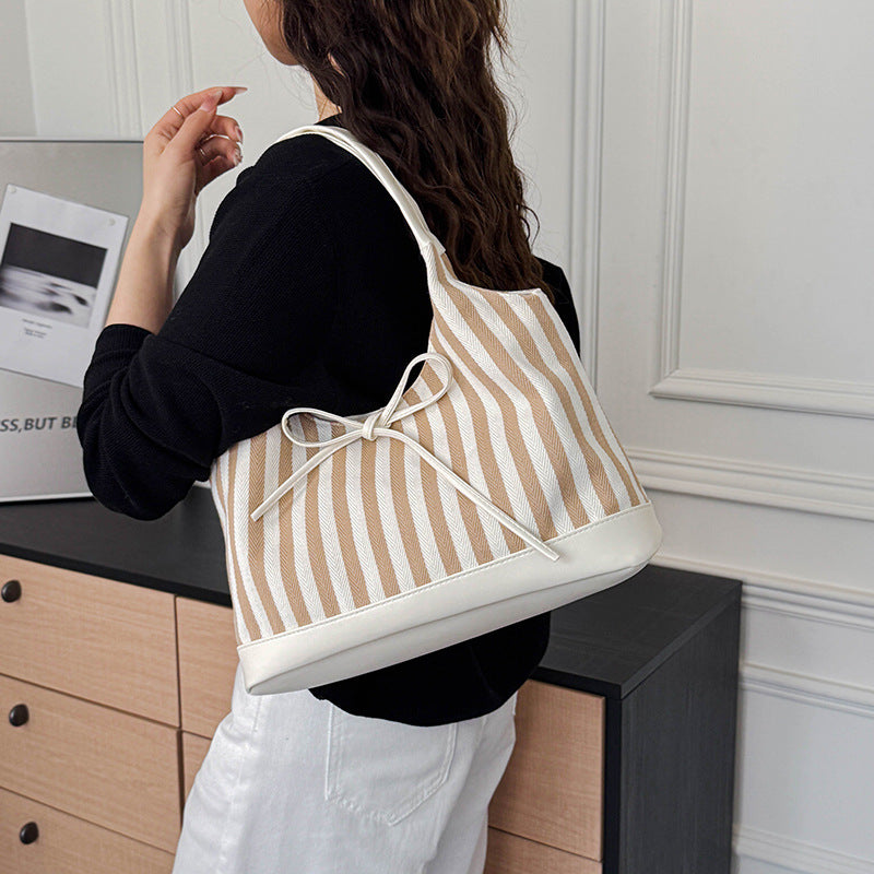 Striped Casual Tote Bag — product view 2
