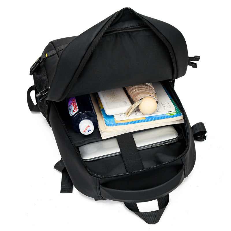 Modern backpack with multidimensional compartments and breathable back LoungeYard — product view 3
