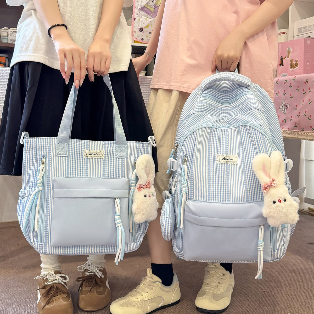 Multi-Functional Striped Backpack LoungeYard — product view 1