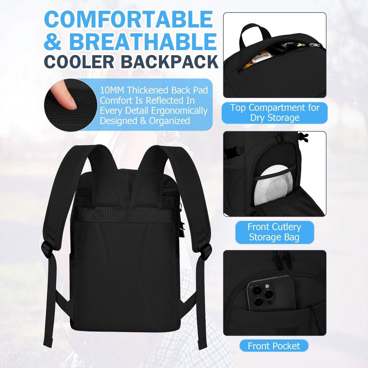 Unisex Cooler Bag Backpack LoungeYard — product view 4