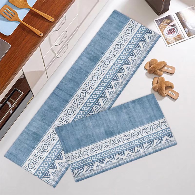Marble-Pattern Kitchen Runner Mat Set Bowlift — product view 2