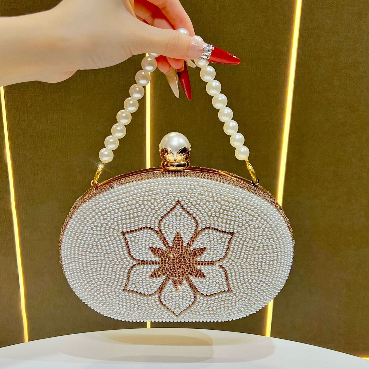 Pearl Beaded Evening Clutch — product view 7