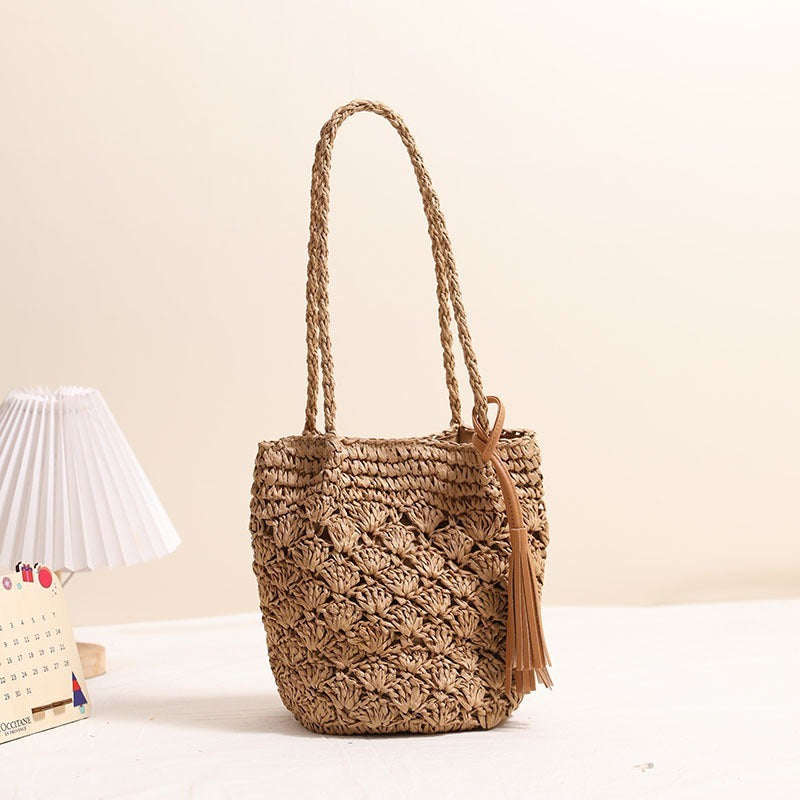 Hand-knotted macrame shoulder bag LoungeYard — product view 1