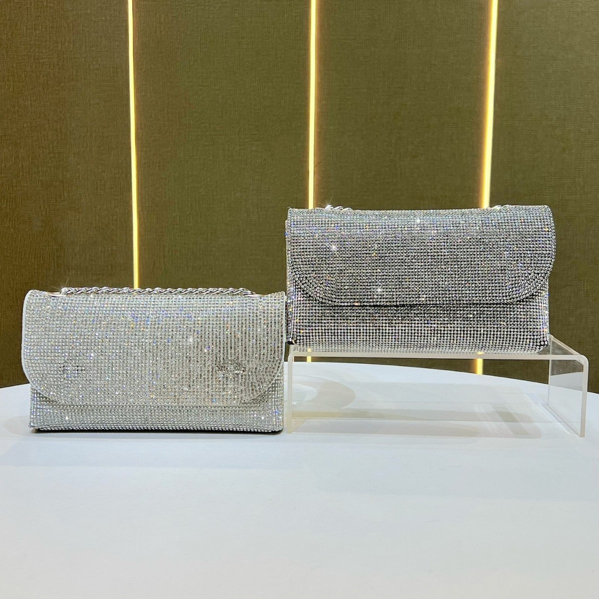 Decorative Crystal-Studded Evening Clutch — product view 2
