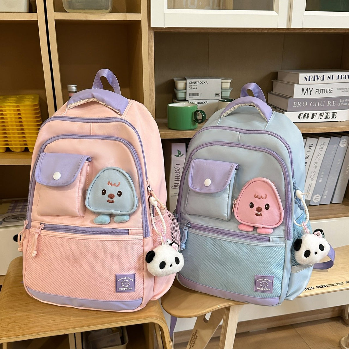 Children's backpack with playful animal motif and versatile compartments LoungeYard — product view 3