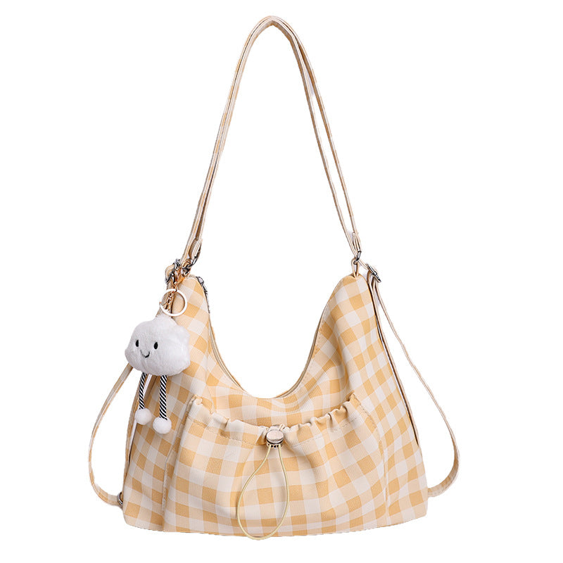 Gingham Print Slouchy Shoulder Bag — product view 5