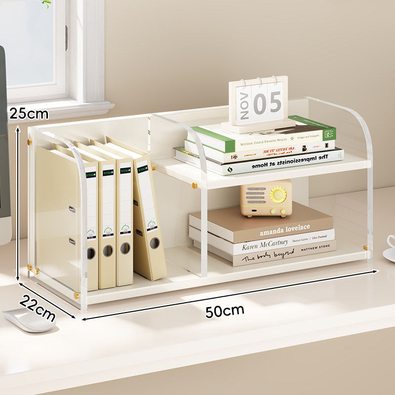 Curved-Acrylic Panel Dual-Compartment Desktop Book and Document Organizer — product view 7