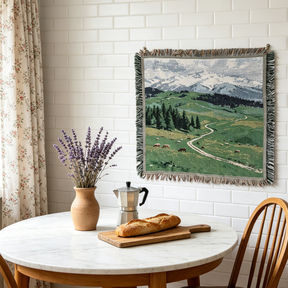 Artistic Landscape Tapestry Throw Blanket — product view 5