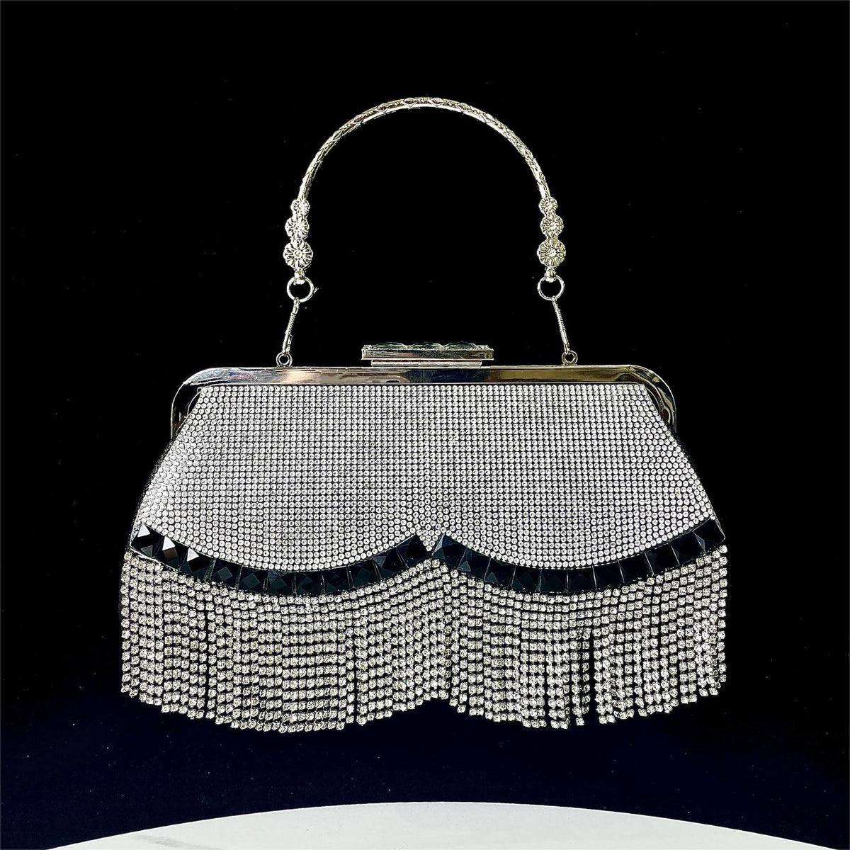 Rhinestone Fringed Evening Clutch — product view 7