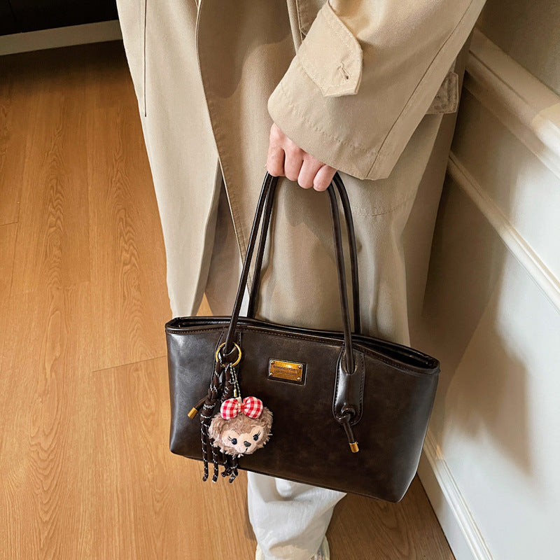 Classic Structured Leather Tote Bag LoungeYard — product view 5
