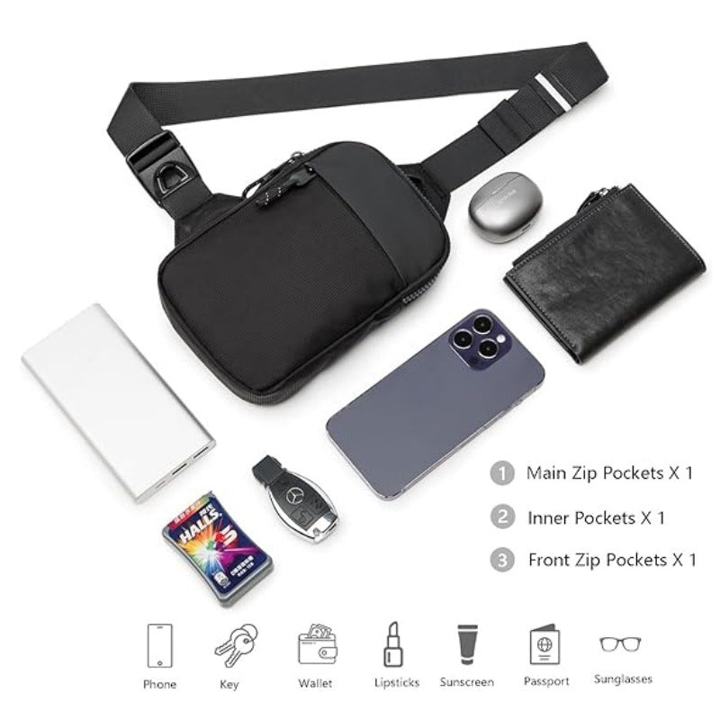 Sling crossbody bag with multifunctional compartments LoungeYard — product view 4
