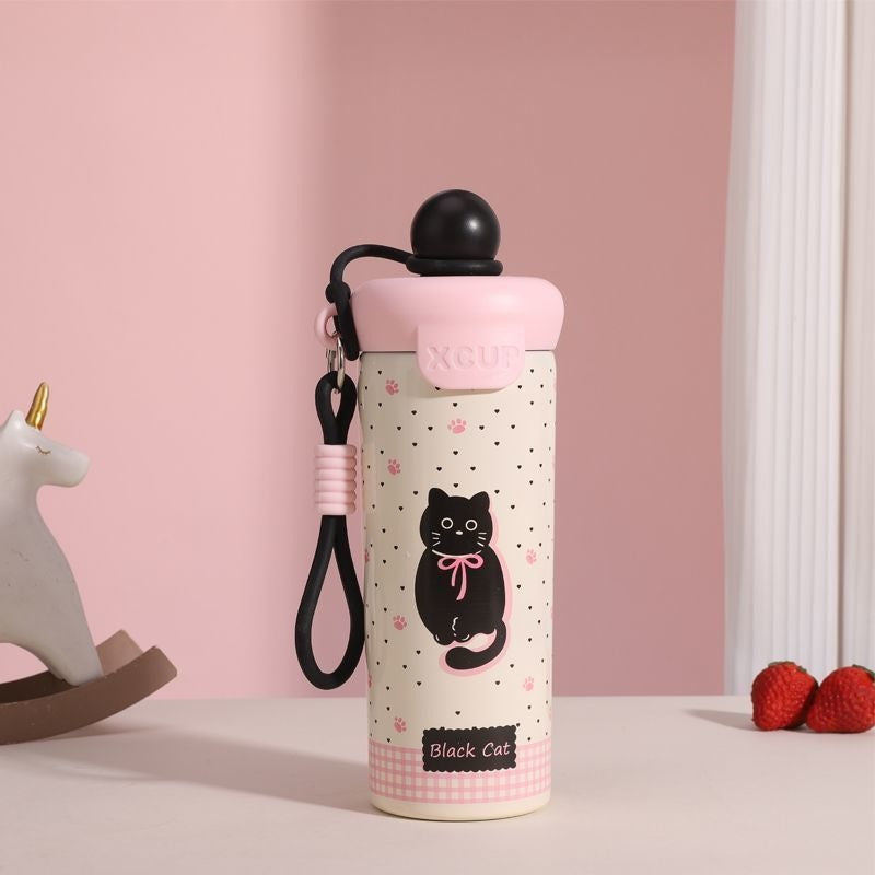 Ladies leisure drinking bottle with cute cat design LoungeYard — product view 5