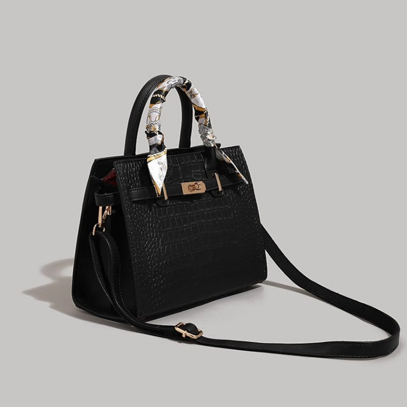Chic Crocodile-Embossed Handbag LoungeYard — product view 1