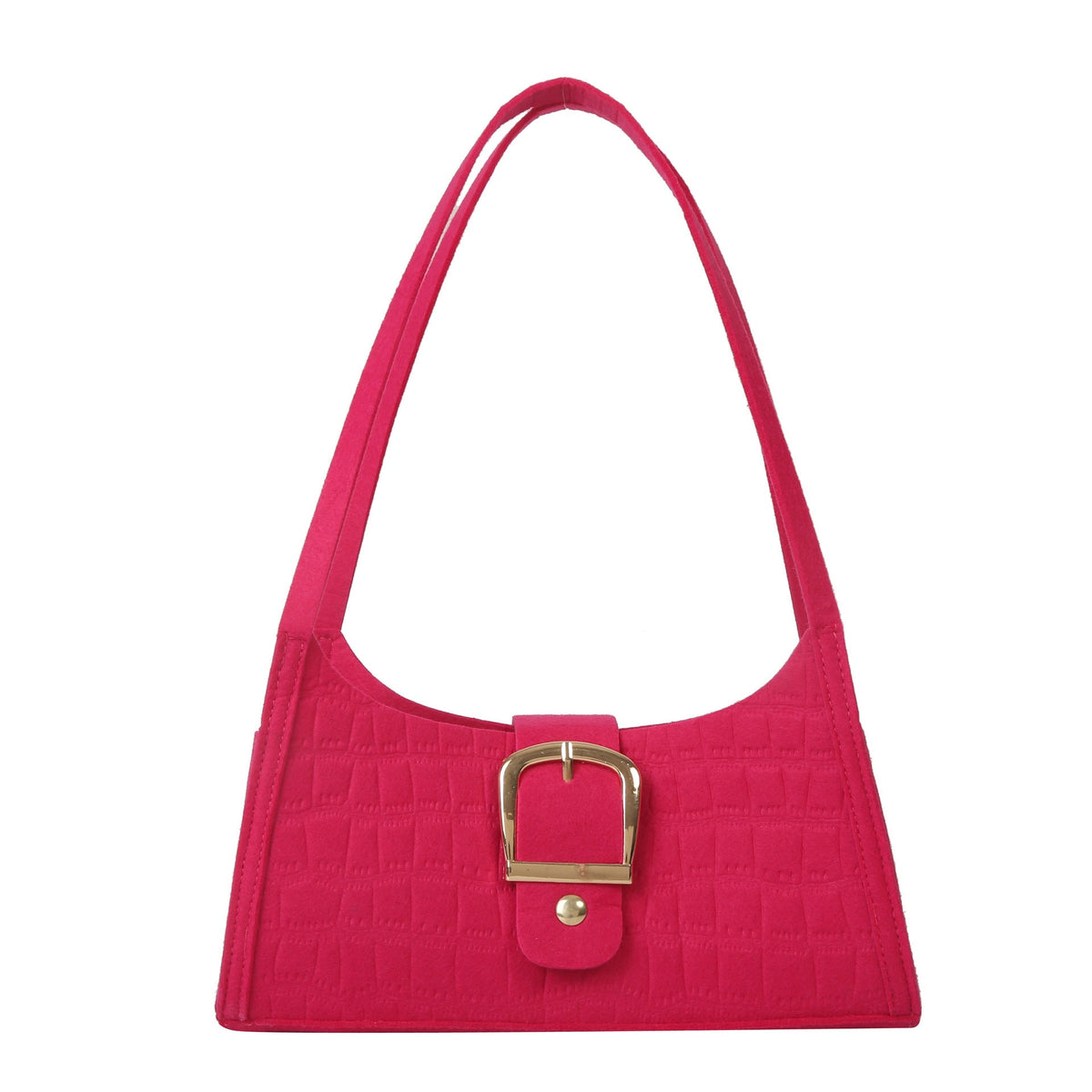 Crocodile-Patterned Handbag with Buckle Detail — product view 4