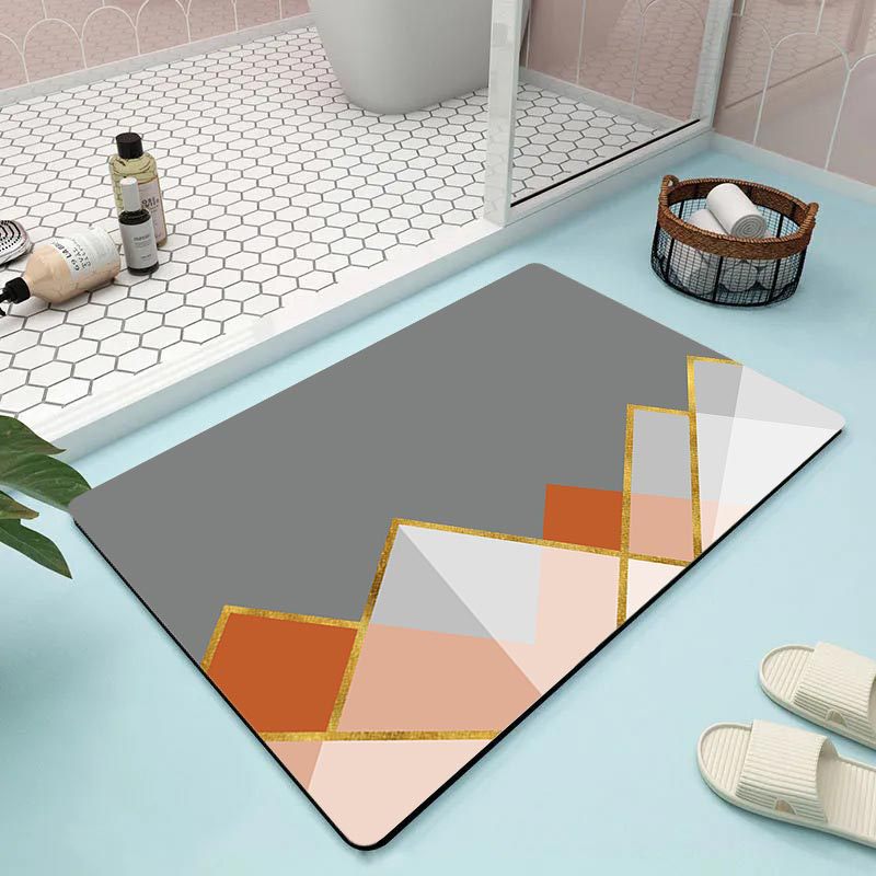 Modern Geometric Pattern Bath Mat — product view 7