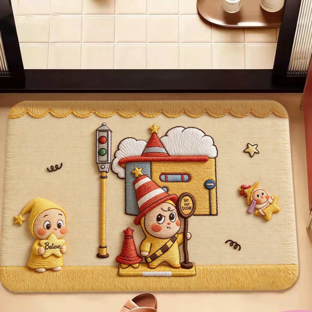 Cartoon-Themed Memory Foam Bath Mat — product view 2