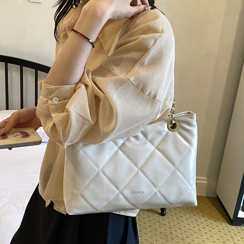 Quilted Faux Leather Tote Bag LoungeYard — product view 2