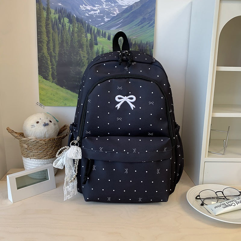 Polka Dot Design Backpack with Multi-Pocket Features LoungeYard — product view 6