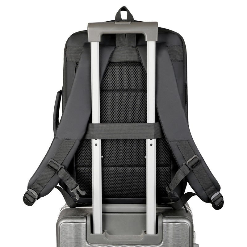 More modern laptop backpack with practical USB connection and innovative compartment system LoungeYard — product view 3