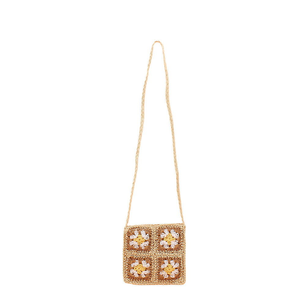 Shoulder bag with hand-crocheted floral pattern LoungeYard — product view 1