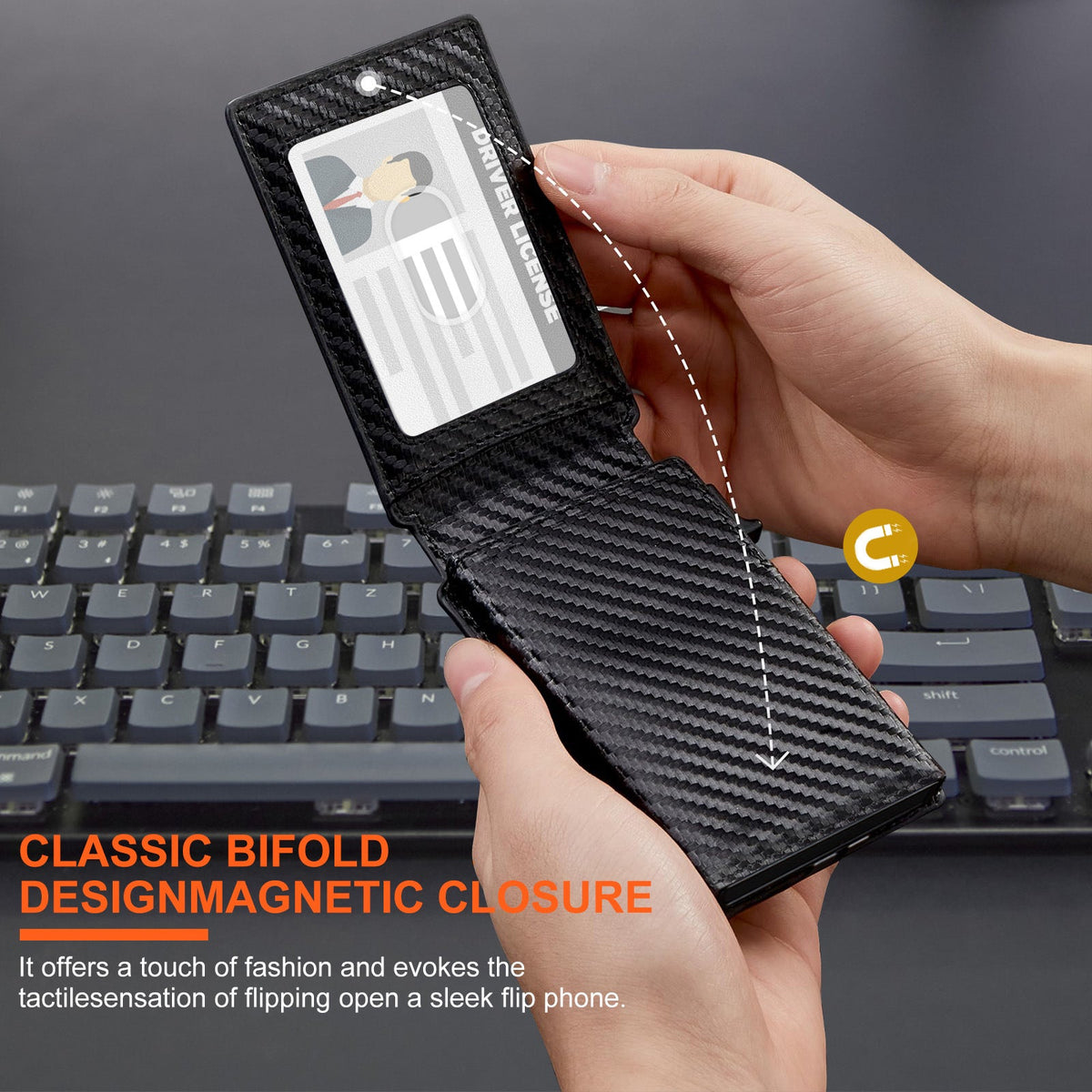 RFID Blocking Carbon Fiber Wallet LoungeYard — product view 4