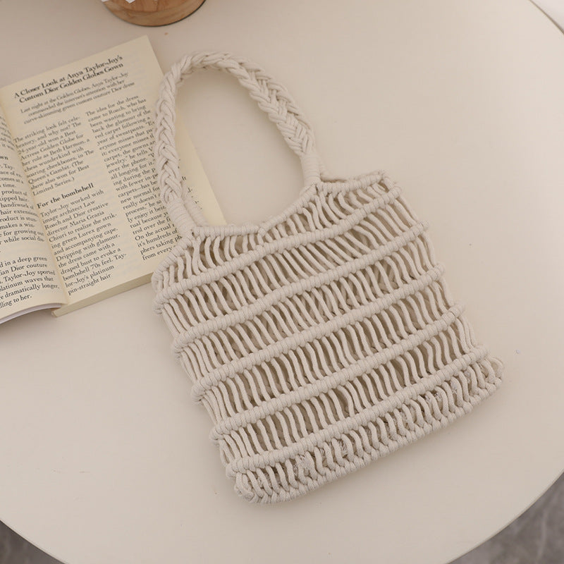 Braided Macrame Shoulder Bag LoungeYard — product view 3