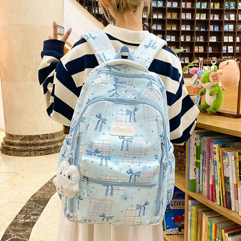 Cute Graphic Print School Backpack LoungeYard — product view 2
