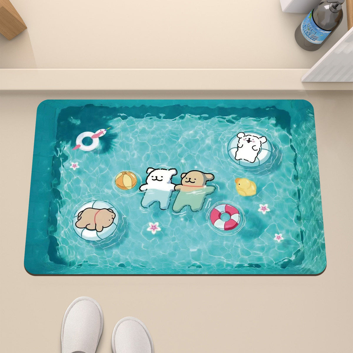 Cartoon Underwater-Themed Bath Mat — product view 5