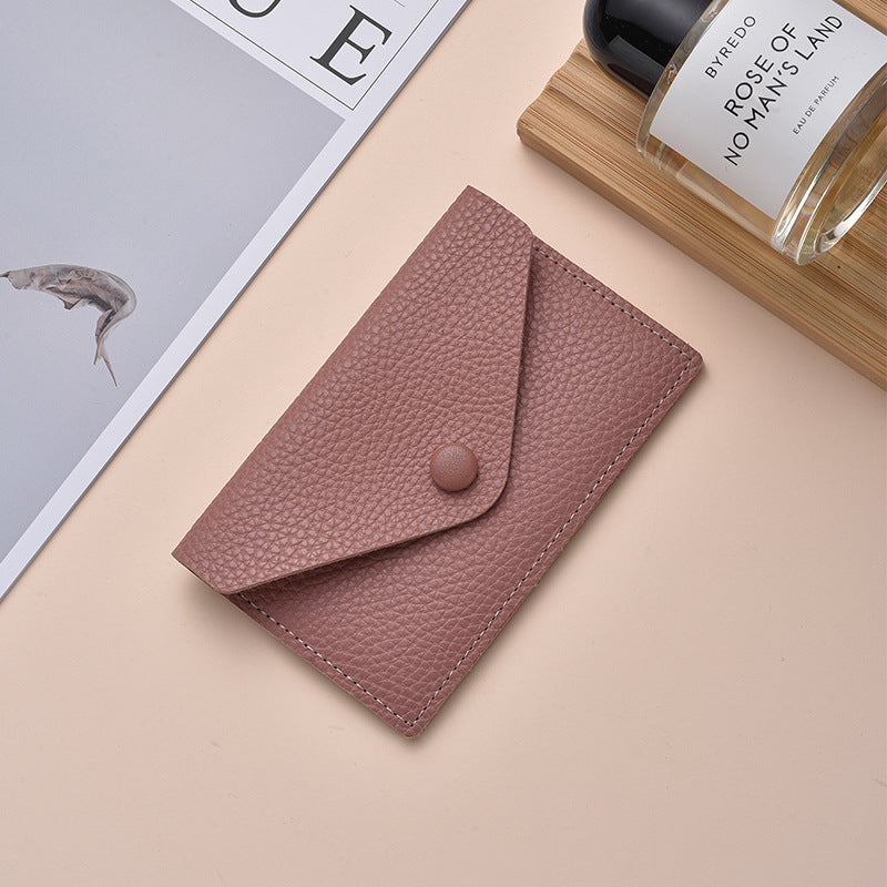 Compact Textured Leather Cardholder LoungeYard — product view 5