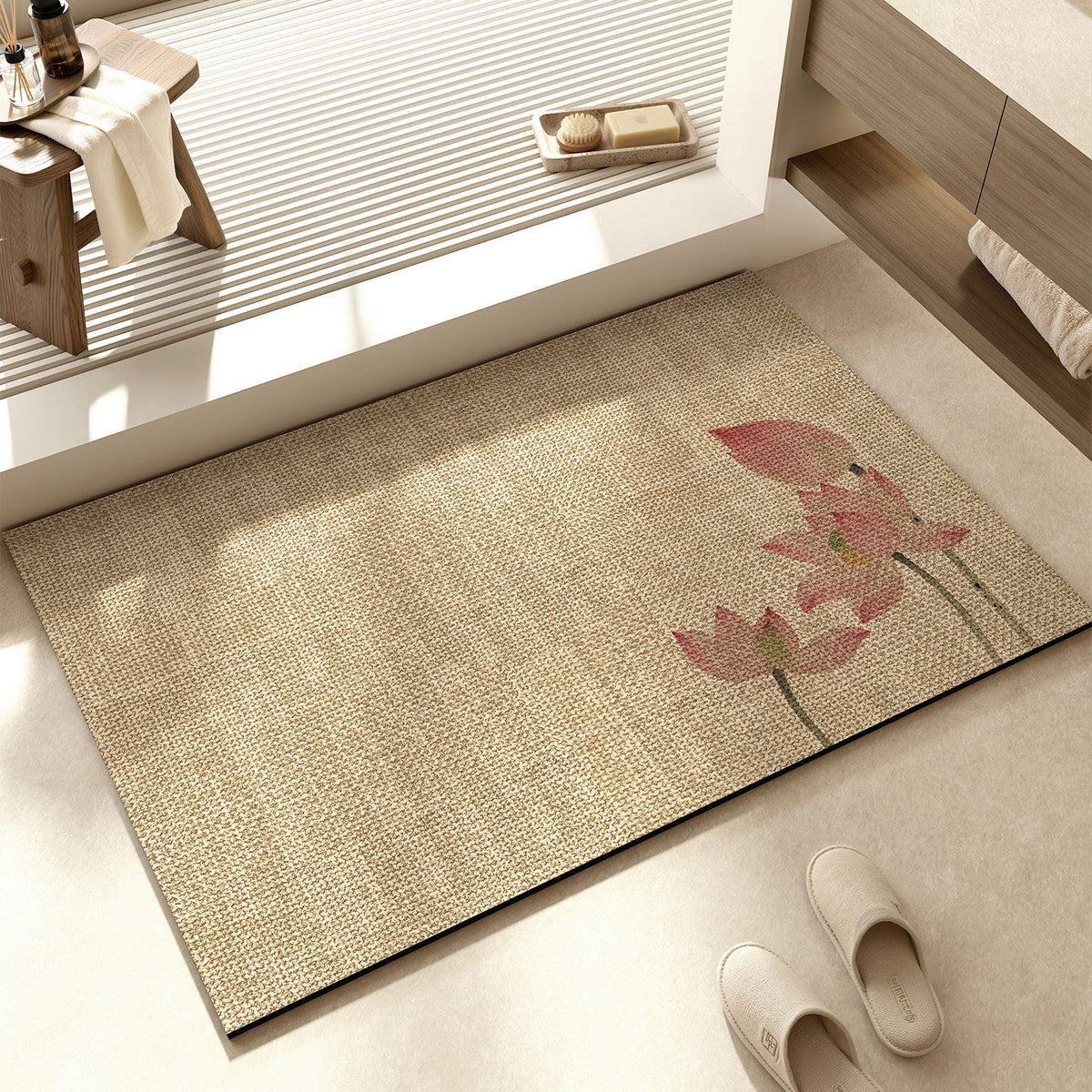 Decorative Floral Pattern Bath Mat — product view 4