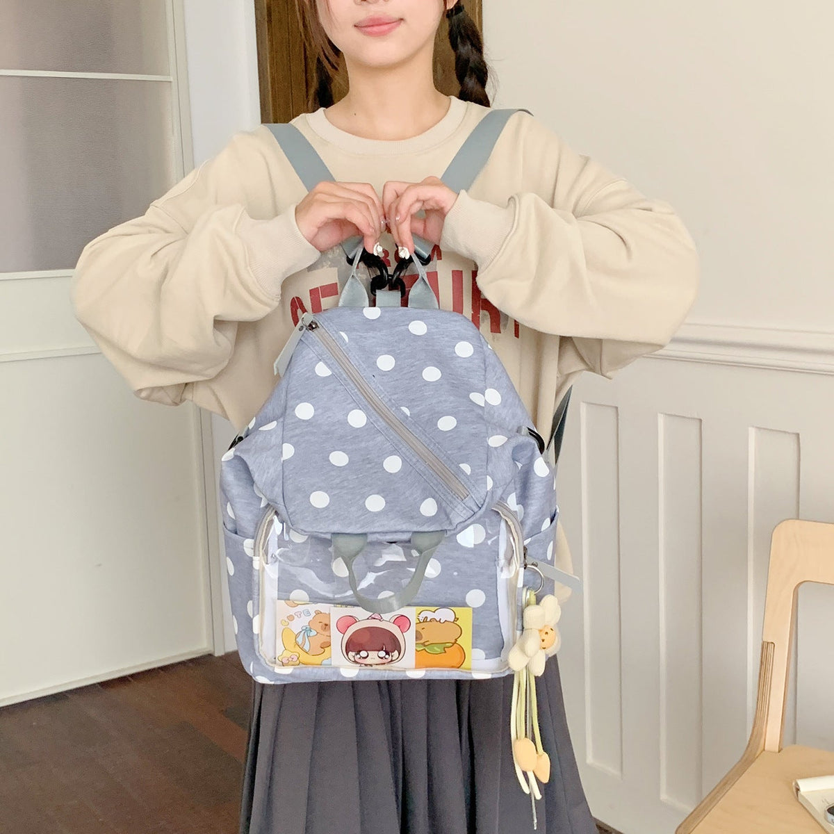 Cute Patterned Casual Backpack LoungeYard — product view 1