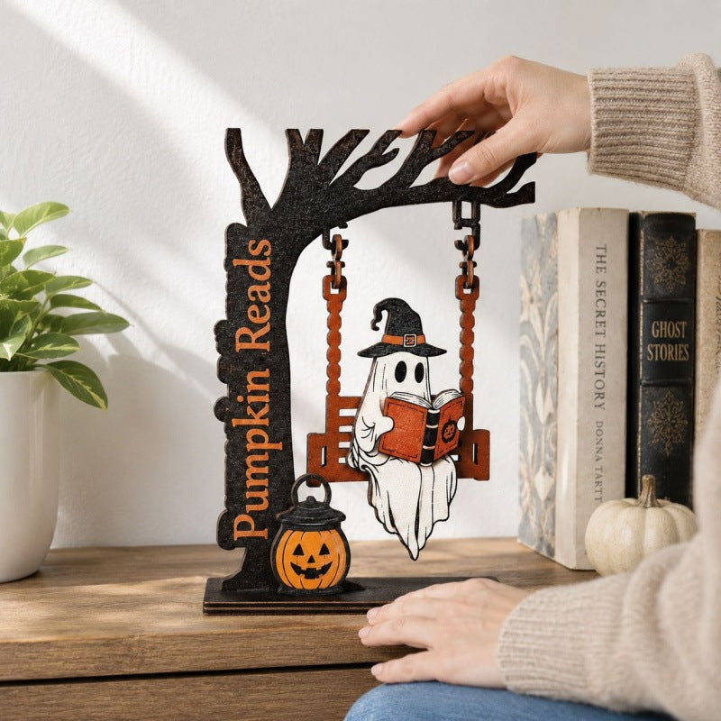 Whimsical Halloween Ghost and Cat Decoration Bowlift — product view 3