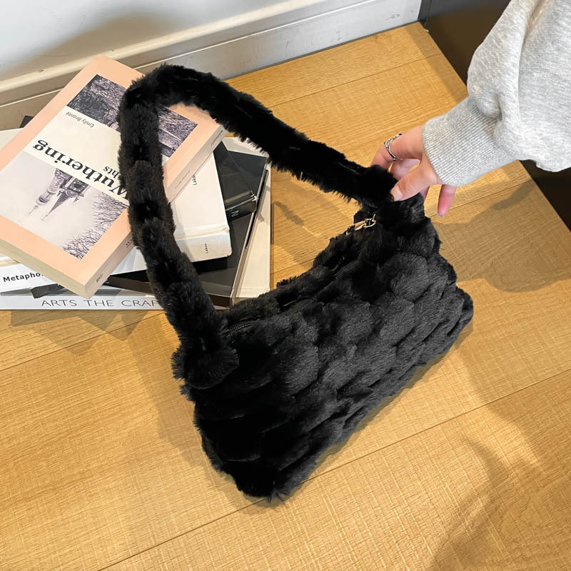 Cozy Textured Plush Handbag LoungeYard — product view 1