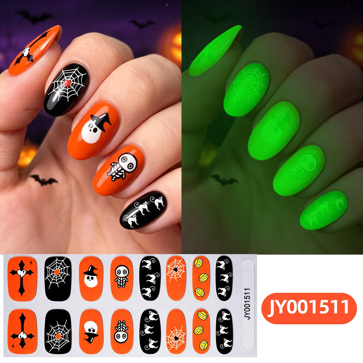 Glow-in-the-Dark Halloween Nail Art Stickers — product view 7