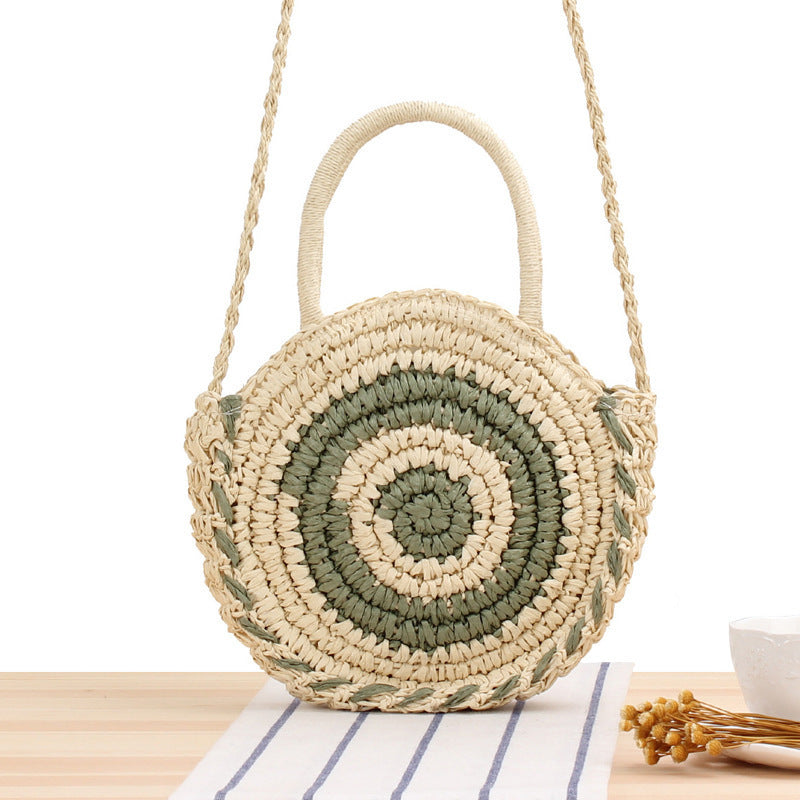 Round Bast Crossbody Bag with Spiral Design LoungeYard — product view 5