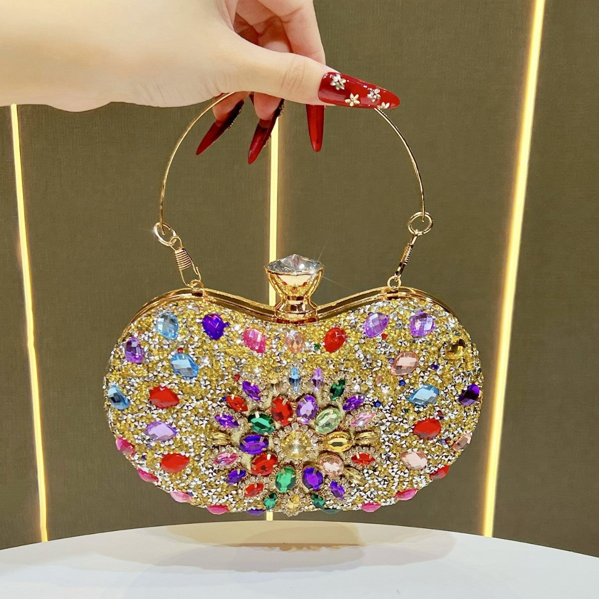 Ornate Crystal-Embellished Evening Clutch — product view 1