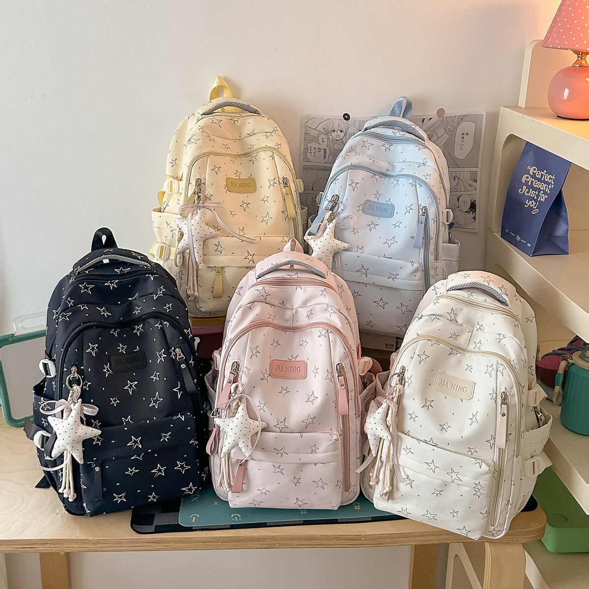 Multi-Functional Star-Embellished Backpack LoungeYard 1791205930 — product view 4