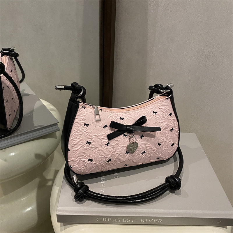 Charming Bow Detail Quilted Handbag LoungeYard — product view 1
