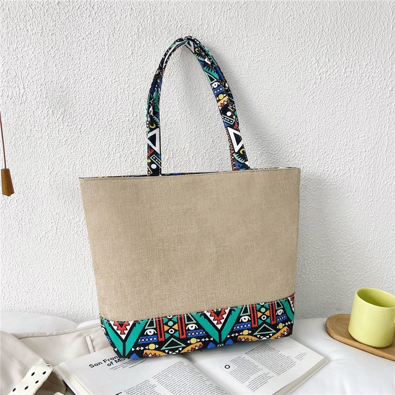Geometric Patterned Beach Tote — product view 2