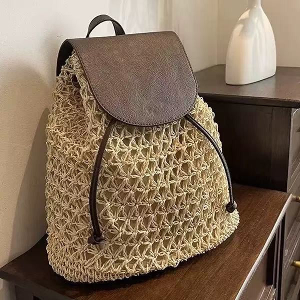 Handcrafted backpack bag made of natural material LoungeYard — product view 2
