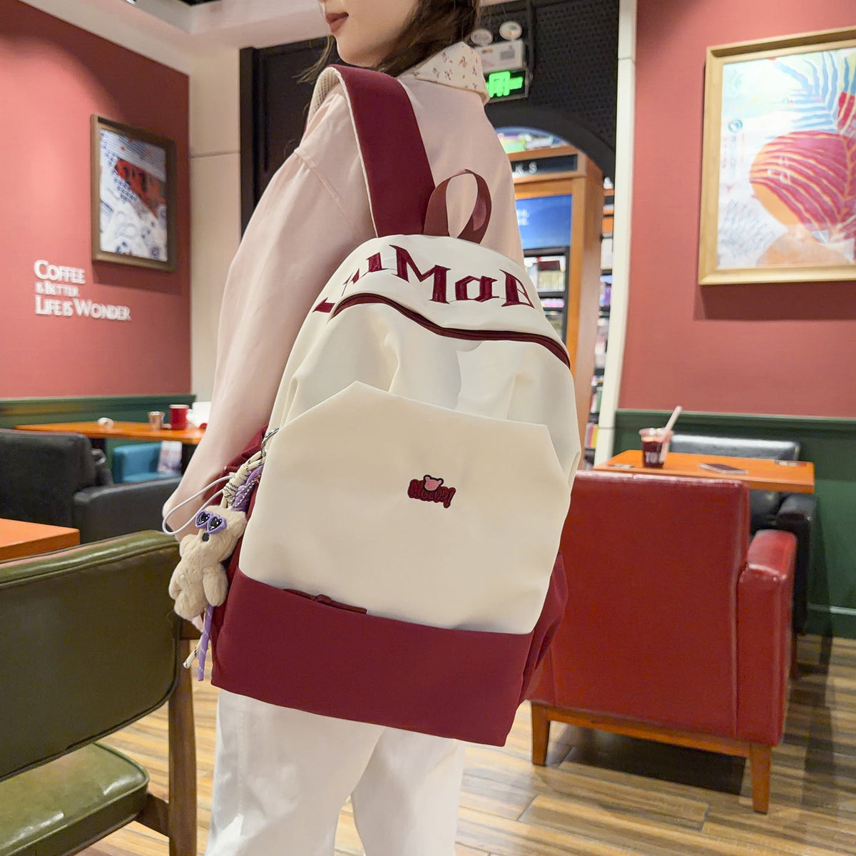 Multi-Compartment Lightweight Casual Backpack LoungeYard — product view 3