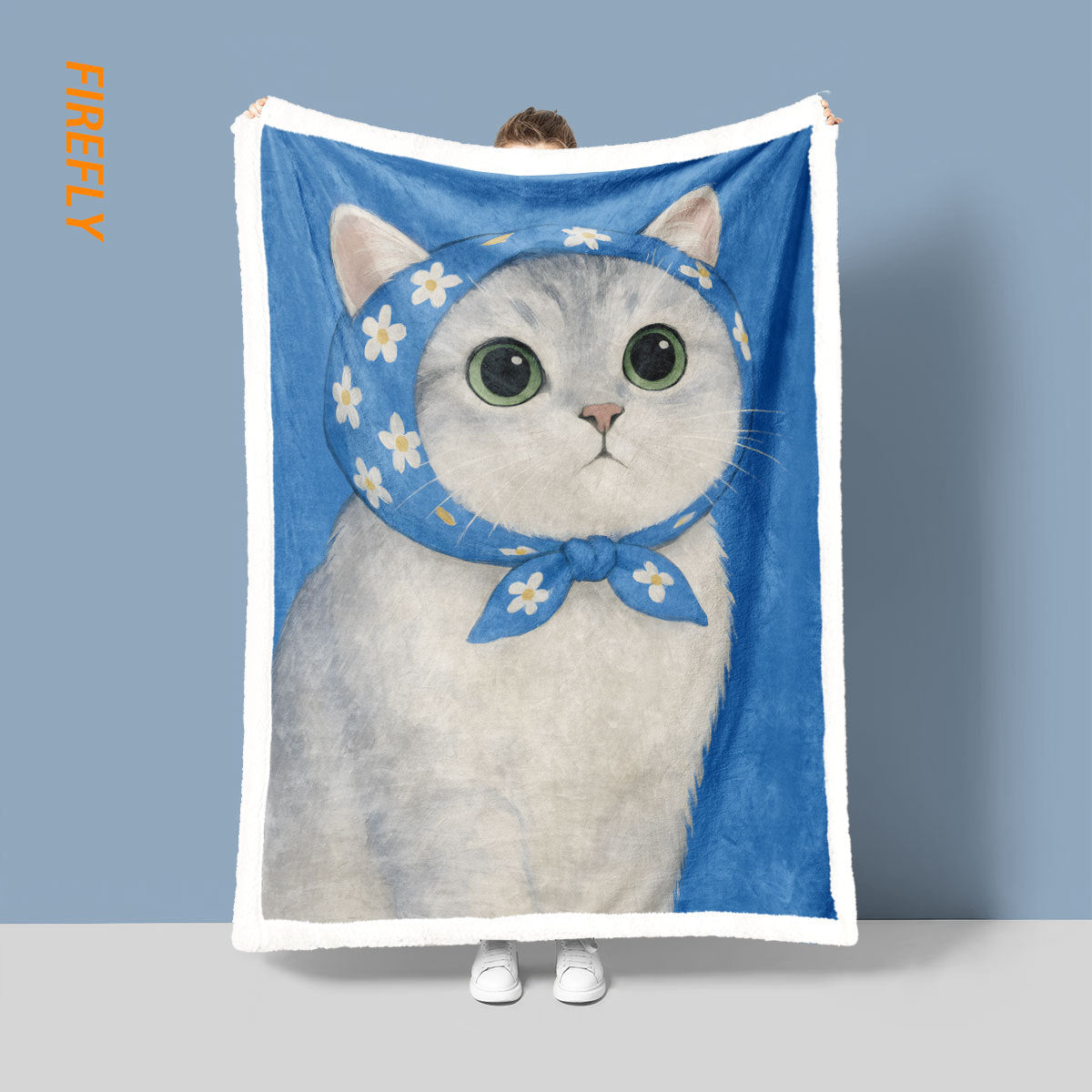 Fun Cartoon Cat Blanket — product view 4