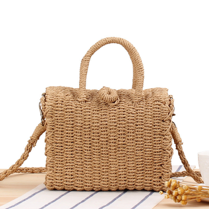 Braided shoulder bag with innovative closure LoungeYard — product view 2