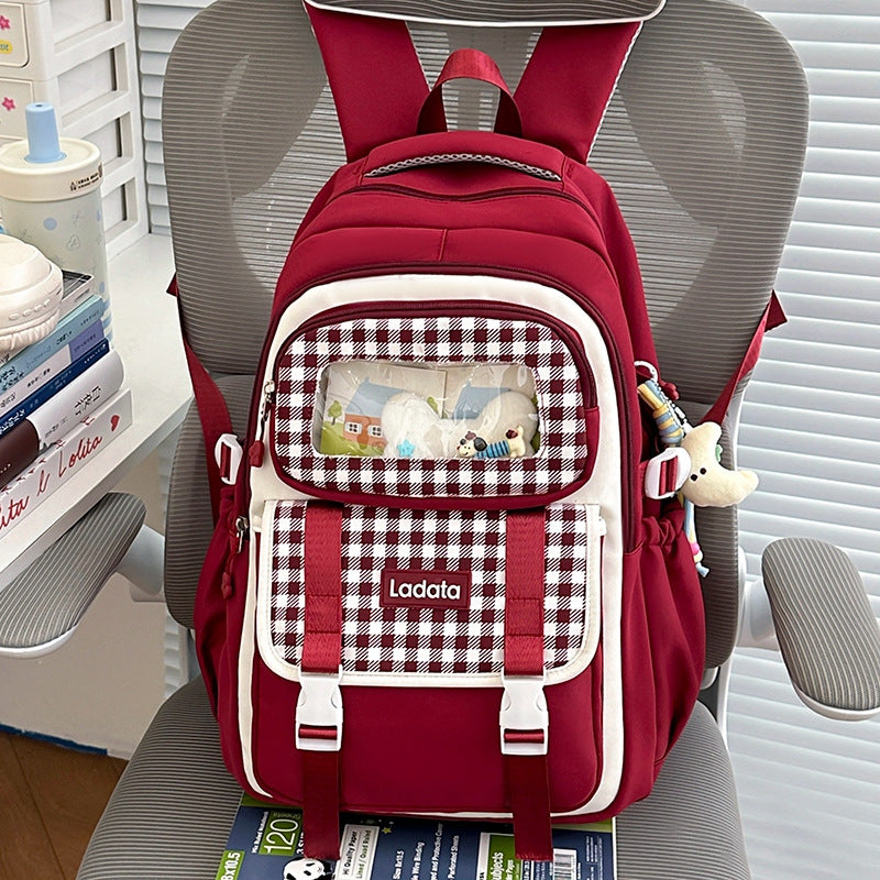 Multi-Functional Gingham Patterned Backpack — product view 2