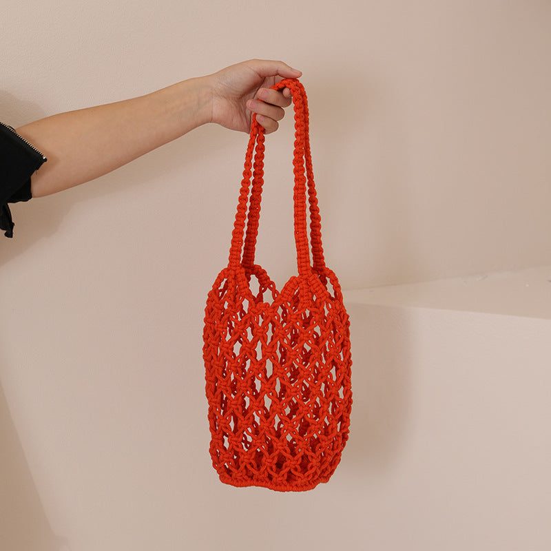 Macrame Tote Bag with Unique Lacing LoungeYard — product view 3