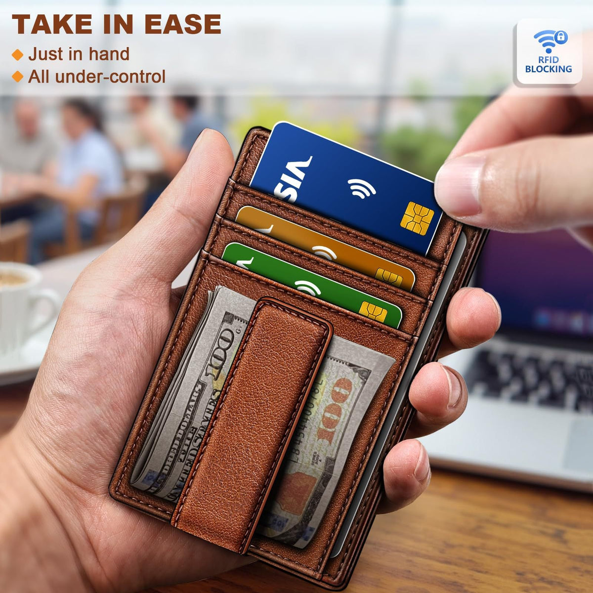 Sleek Multifunctional Leather Cardholder LoungeYard — product view 2