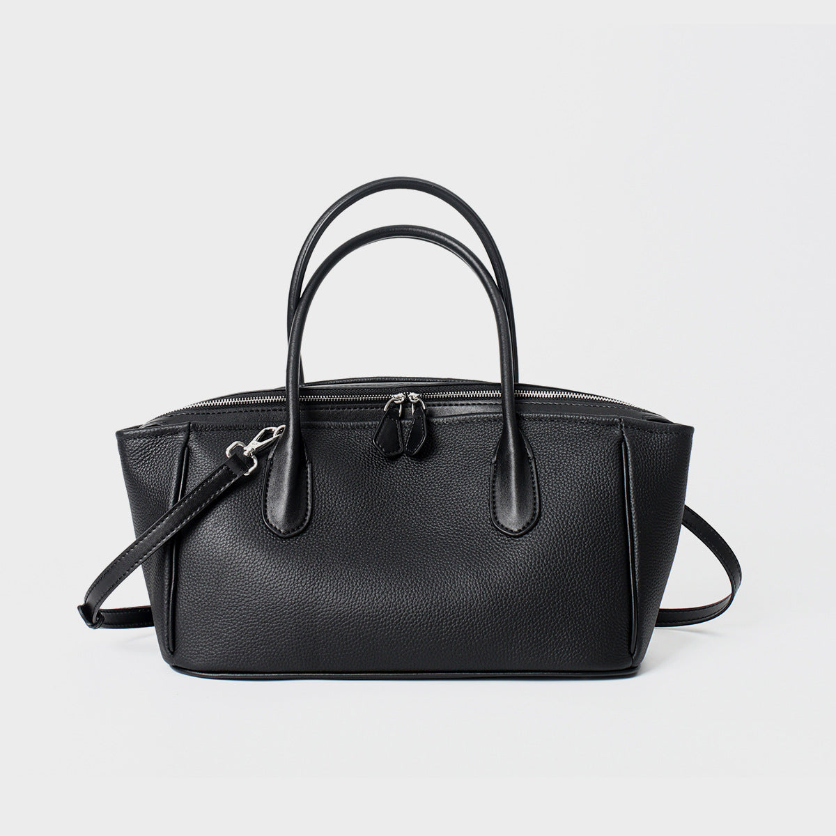 Compact Structured Tote Satchel with Dual Rounded Handles and Removable Shoulder Strap — product view 5
